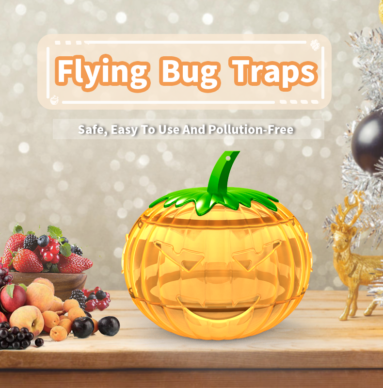π Jack O lantern pumpkin shaped flying bug traps Safe, Easy To Use And Pollution-Free 2pcs