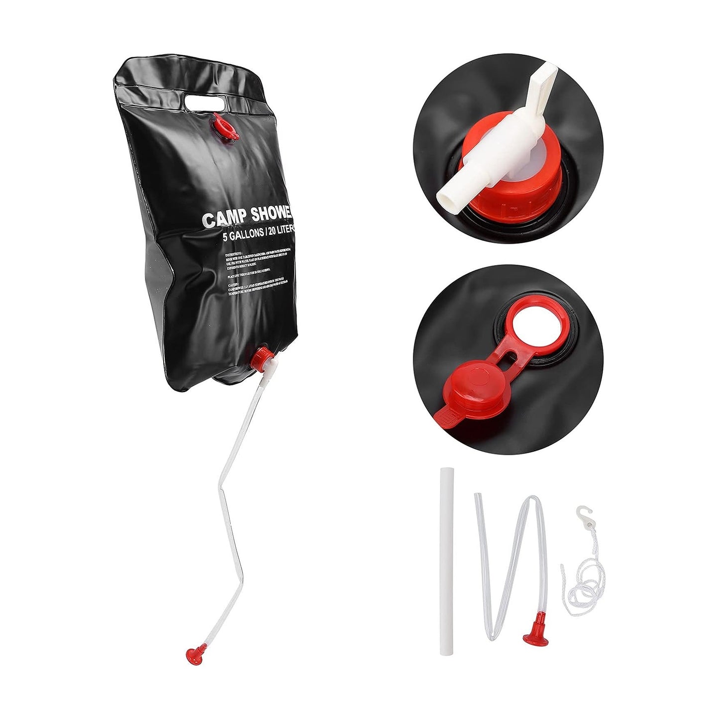 🛀 20L Portable Shower Bag, PVC Specially Designed Solar Shower Bag for Sandy Beach for Camping for Outdoor Travel for Swimming