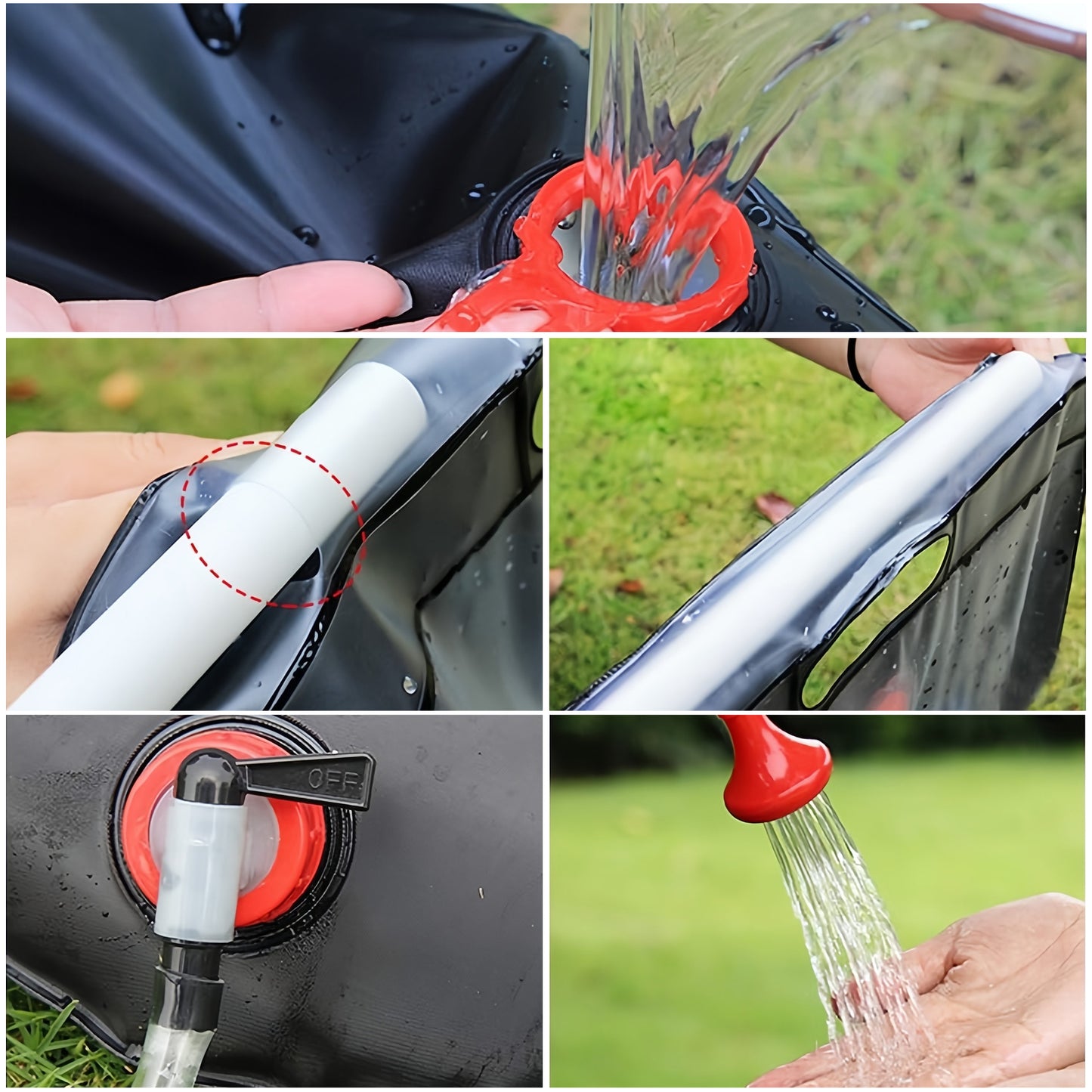🛀 20L Portable Shower Bag, PVC Specially Designed Solar Shower Bag for Sandy Beach for Camping for Outdoor Travel for Swimming