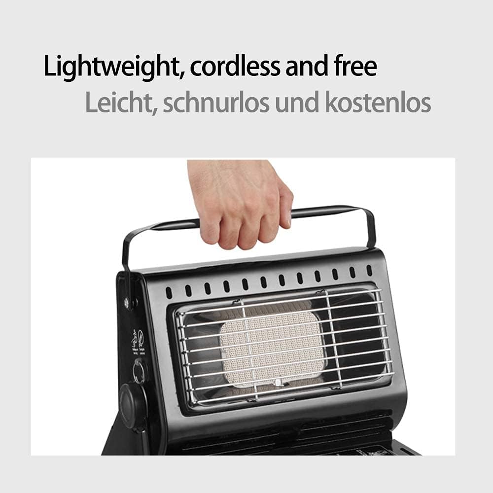 🔥 Portable Ceramic Gas Heater Outdoor Camping Fishing Ceramic Burner 1.3 kW - BLK