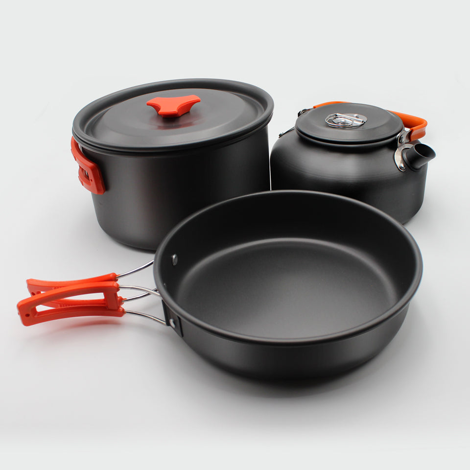 🔥 Camping Cookware Set Lightweight Non-Stick Cooking Equipment Pan Pot Kettle Bowl 10 PCS KIT