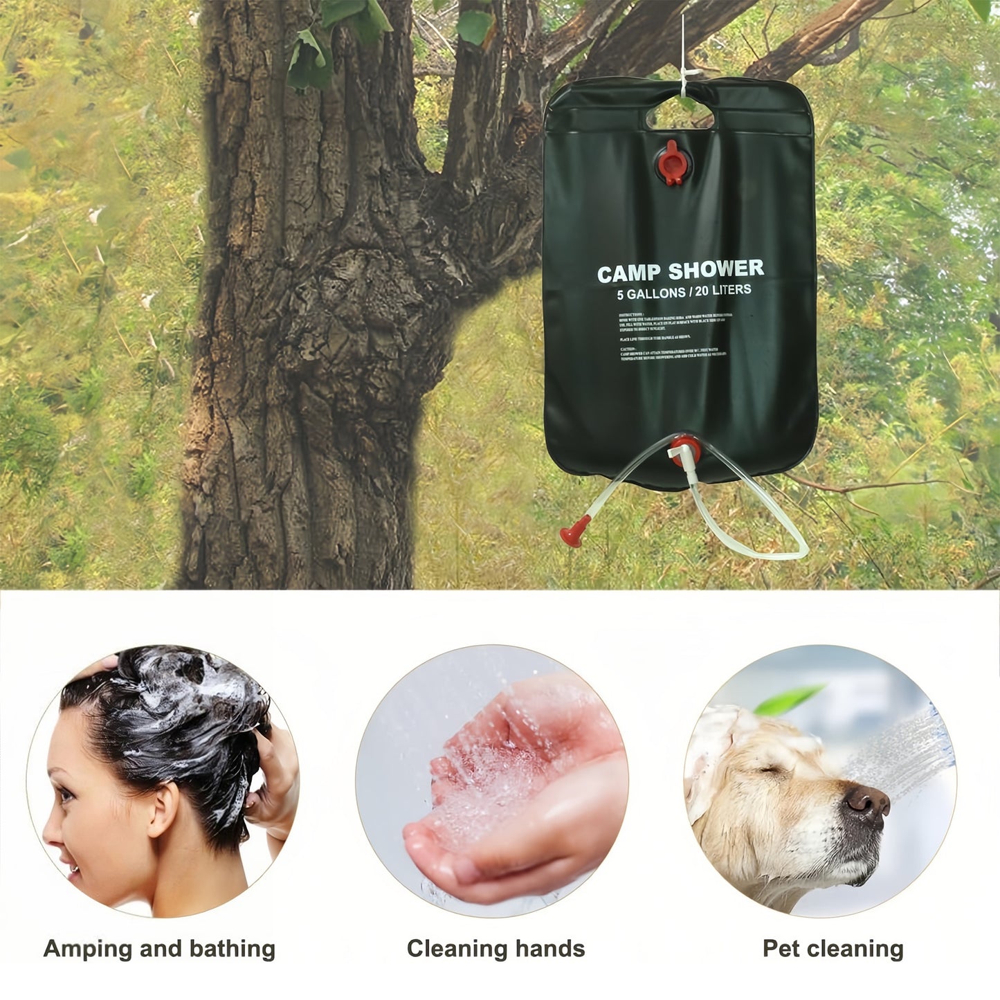 🛀 Portable Shower Bag, PVC Specially Designed Solar Shower Bag for Sandy Beach for Camping for Outdoor Travel for Swimming