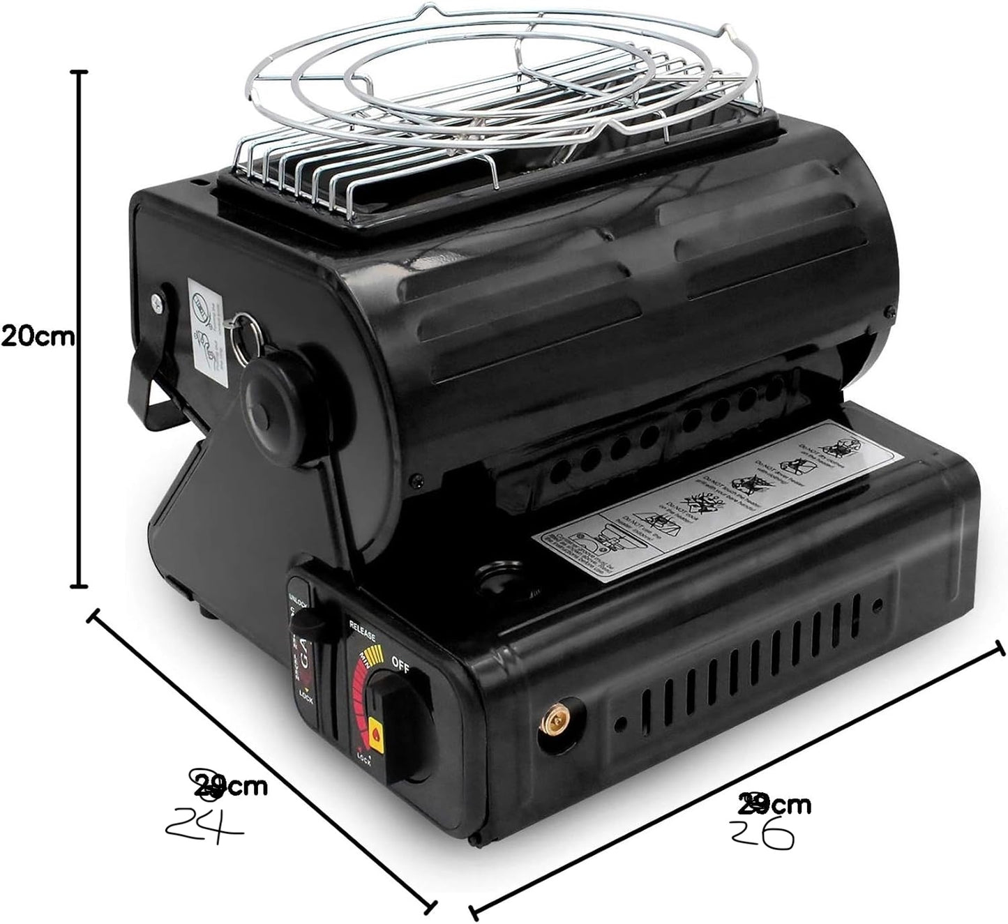 🔥 Portable Ceramic Gas Heater Outdoor Camping Fishing Ceramic Burner 1.3 kW - BLK