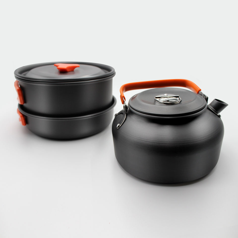 🔥 COZYEVENT Outdoor Camping Cookware Set Non-Stick Cooking Equipment Pan Pot Kettle Bowl