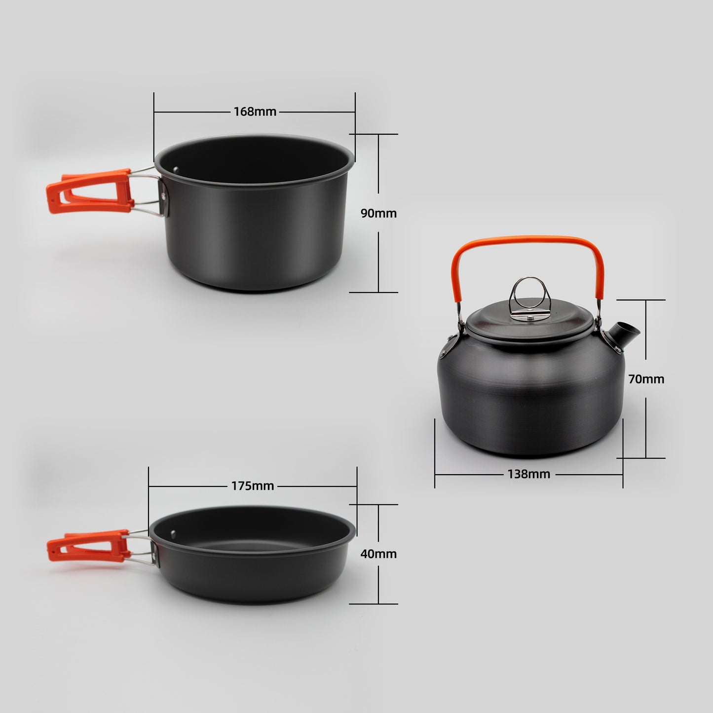 🔥 Camping Cookware Set Lightweight Non-Stick Cooking Equipment Pan Pot Kettle Bowl 10 PCS KIT