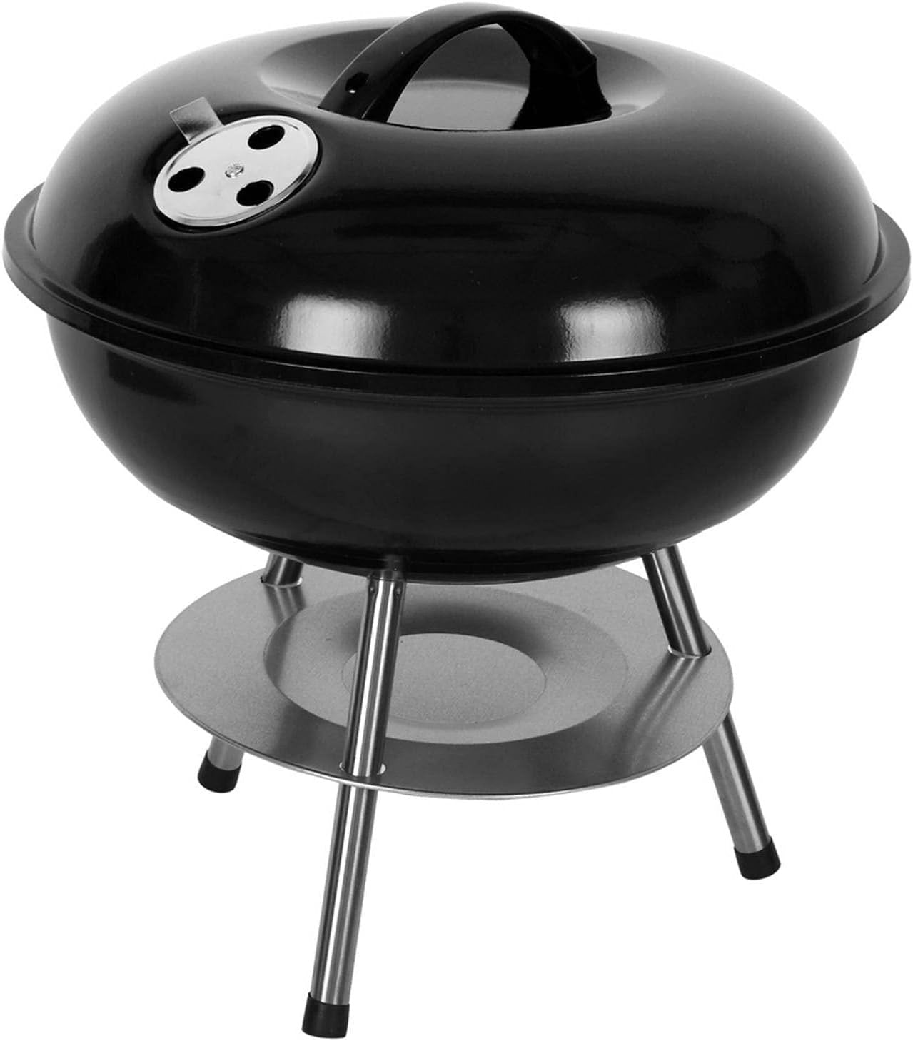 🔥 Lightweight Charcoal Grill | Apple-Shaped | with Red / Black Lid (Red lid) Easy to carry and durable 14-inch
