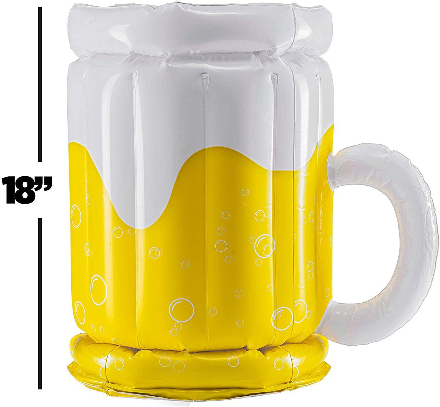 🍺 Party Drink Cooler, Inflatable Beer Mug Cooler, PVC Ice Bucket Beverage Bottle Chiller for Pool Party Supplies, BBQ, Beach Parties 17.3"