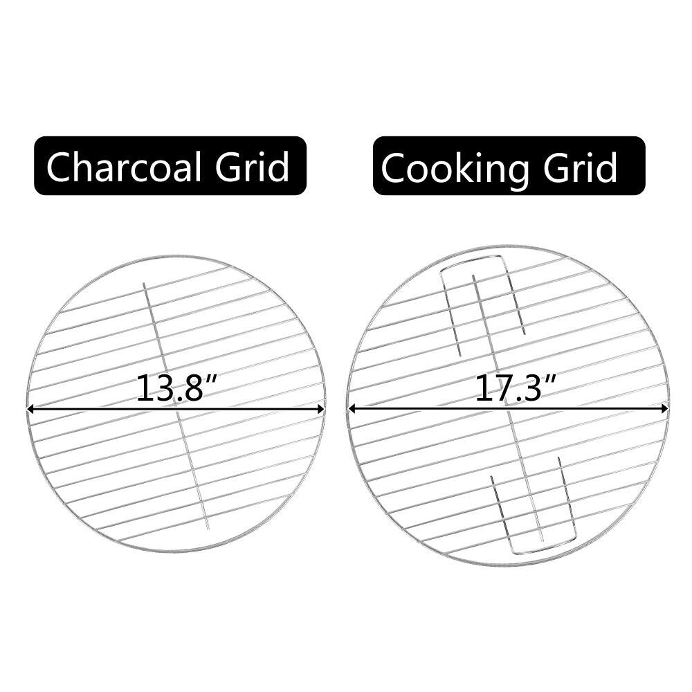 🔥 18-inch Portable Charcoal Grill Barbecue Grill Smoker Heat Stove Round BBQ Kettle with wheels