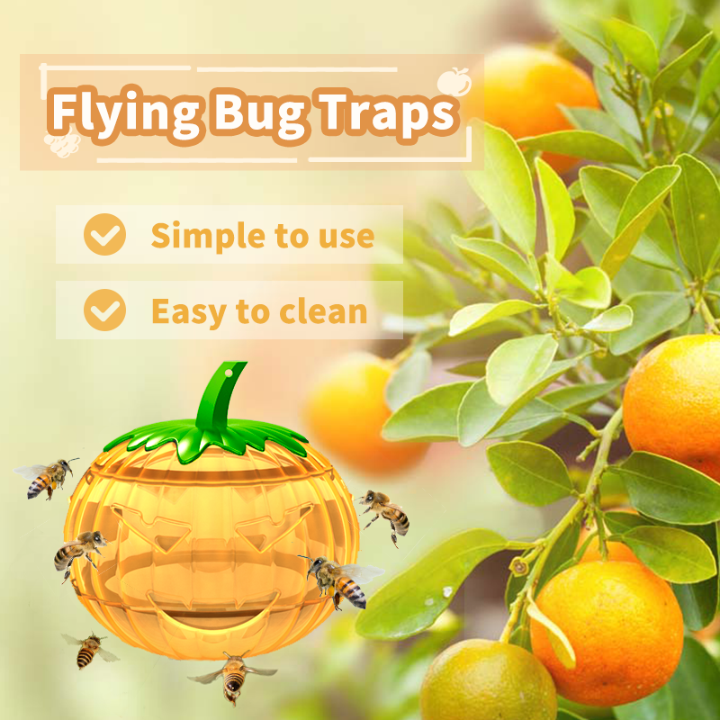 🎃 Jack O lantern pumpkin shaped flying bug traps Safe, Easy To Use And Pollution-Free 2pcs