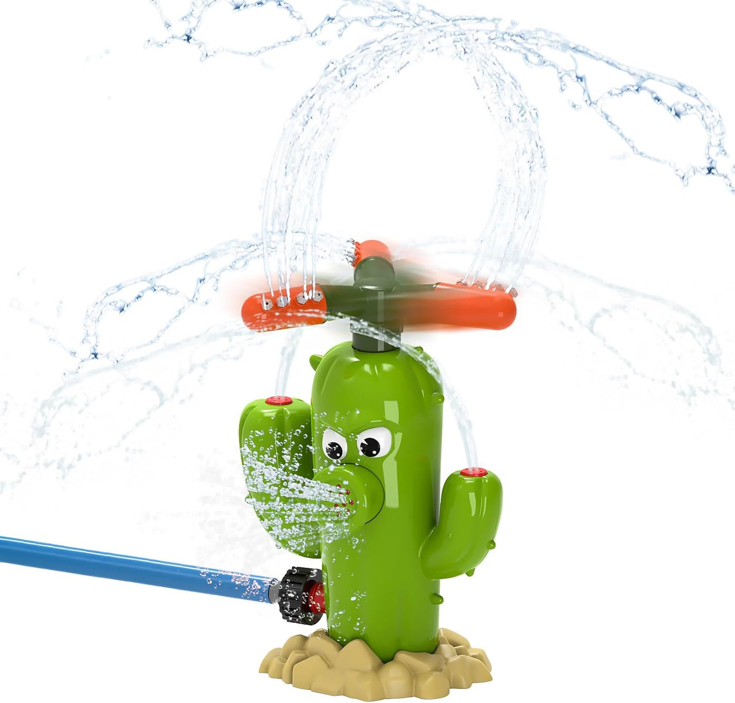 🌵COZYVENT Cactus Water Spray Sprinkler for Kids, 360 Degree Backyard Rotation Cactus Kids Sprinkler Outdoor Splashing Fun Activity for Summer Easy to use Attaches to Garden Hose