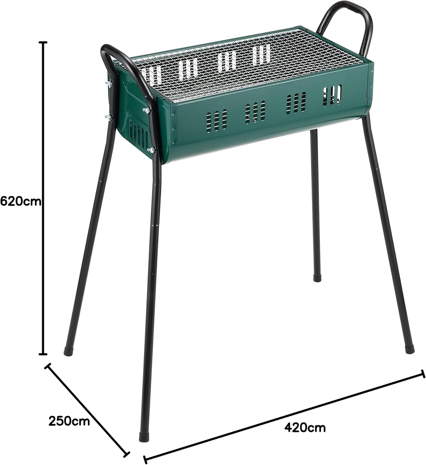 🔥 CAPTAIN STAG 420 M-6377 Draagbare, lichtgewicht en eenvoudige houtskool barbecue voor 4 personen, perfect opvouwbaar, premium barbecue voor buitenactiviteiten, kampeerders, barbecue-liefhebbers, reizen, parken, stranden, natuurgebieden, groen