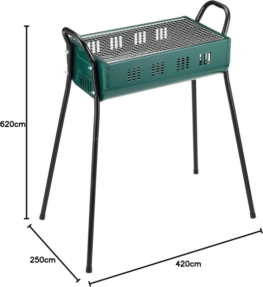 🔥 CAPTAIN STAG 420 M-6377 Draagbare, lichtgewicht en eenvoudige houtskool barbecue voor 4 personen, perfect opvouwbaar, premium barbecue voor buitenactiviteiten, kampeerders, barbecue-liefhebbers, reizen, parken, stranden, natuurgebieden, groen