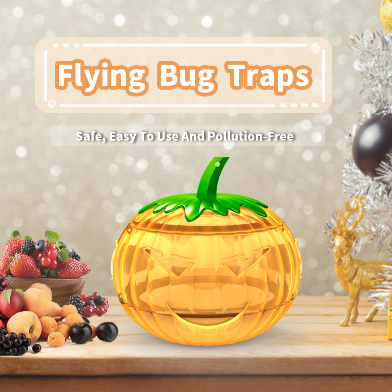 🎃 Jack O lantern pumpkin shaped flying bug traps Safe, Easy To Use And Pollution-Free 2pcs