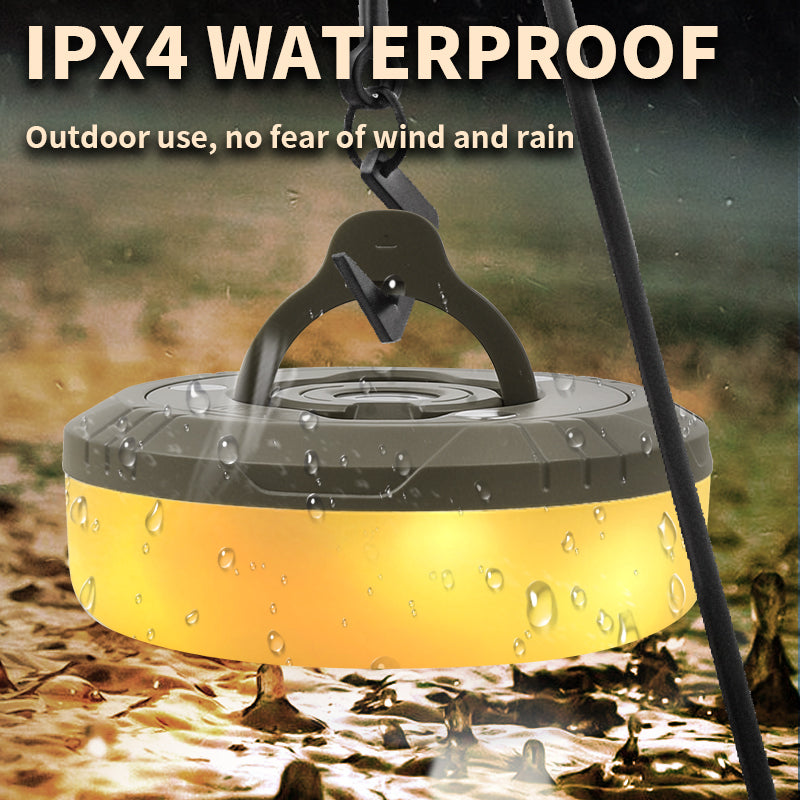 ⛺️ COZYVENT 5 Watt Hoge Helderheid Oprolbare 4-in-1 camping verlichting, draagbaar, oplaadbaar met 7 lichtstanden, waterdichte camping lamp met lange batterijduur voor kamperen, wandelen, decoratie, tuin en buiten, meerkleurig (10 m)