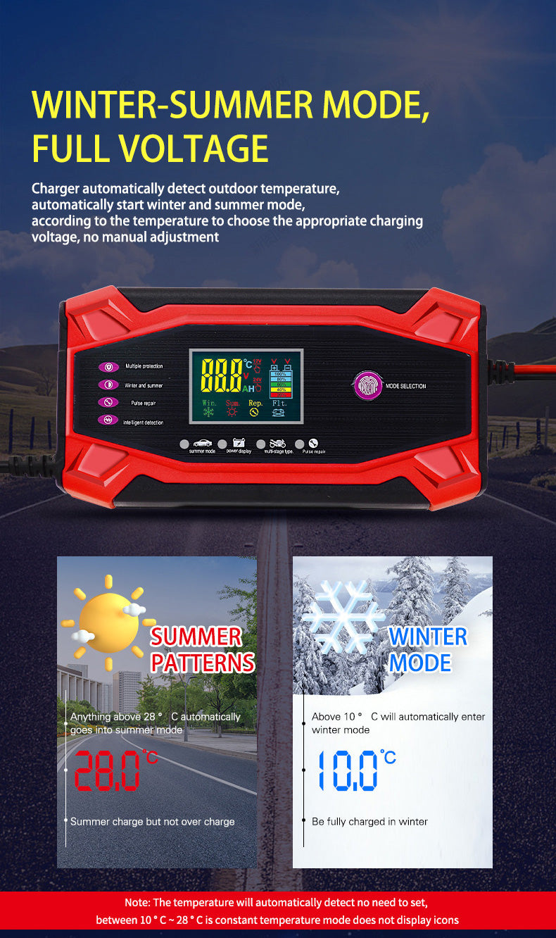 🔋 COZYVENT 10A autolader voor 12V/24V accu's, intelligente druppellader met temperatuurcompensatie, volledig automatische acculader voor auto's, vrachtwagens, grasmaaiers of boten geschikt voor gewone en start-stop-accu's.