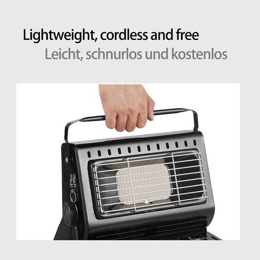 🔥 Portable Ceramic Gas Heater Outdoor Camping Fishing Ceramic Burner 1.3 kW - BLK
