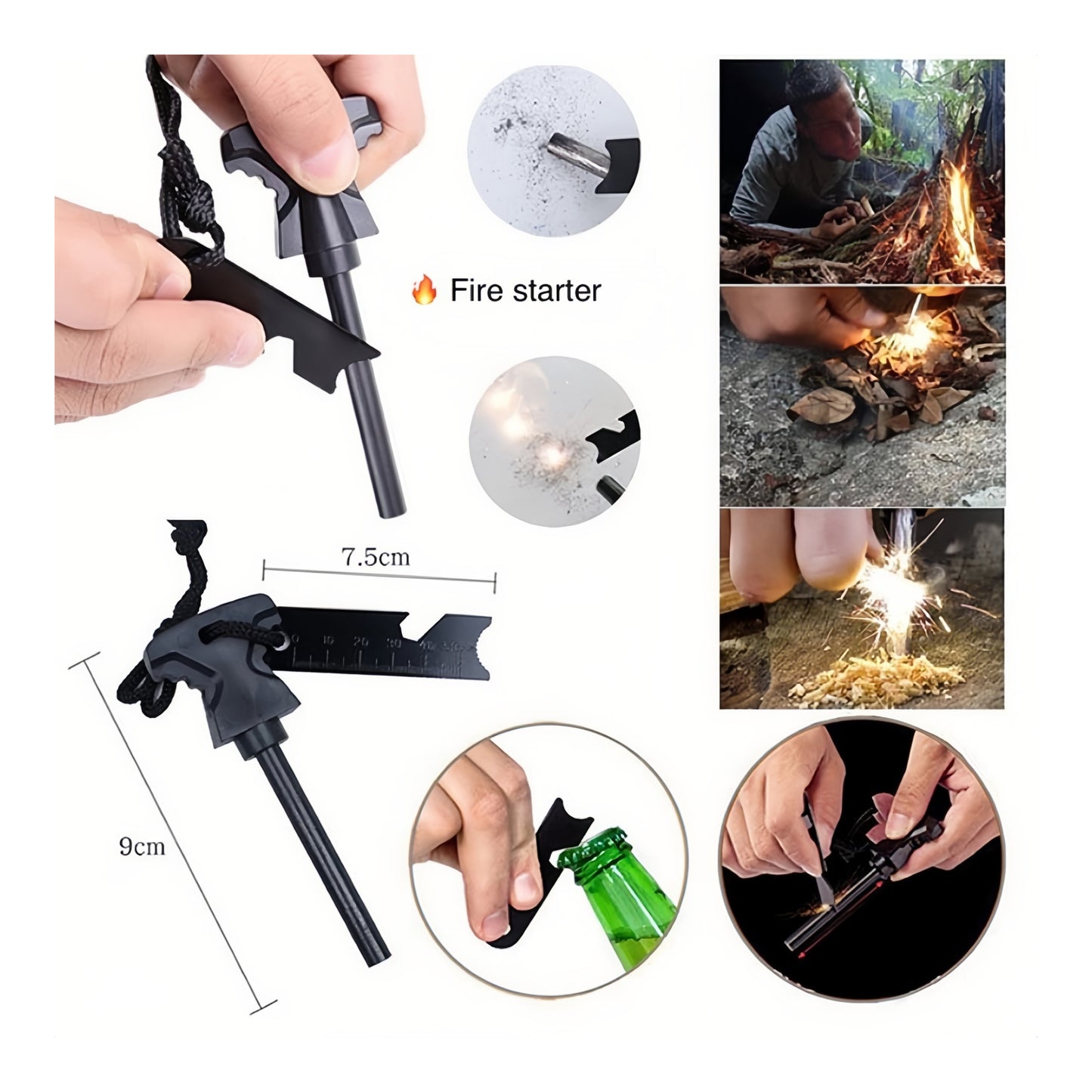 ⛺️ Outdoor Emergency Multi-functional Survival Kit Camping Hiking Tactical Gear Package 18-in-one