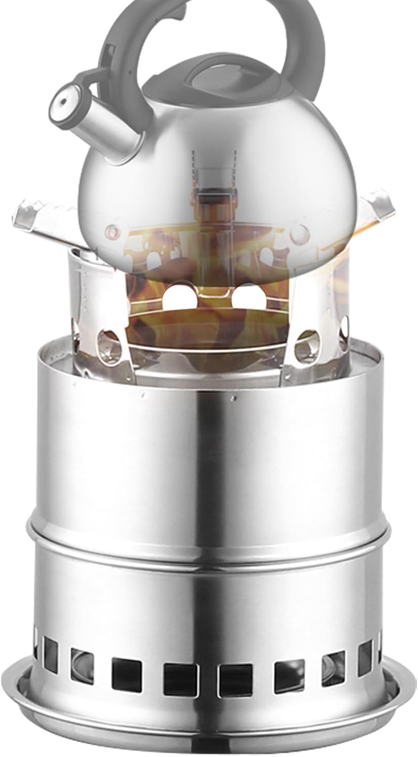 🔥 Outdoor Wood Gas Wood-burning Stove Portable Folding Firewood Stove Camping Gasification Windproof
