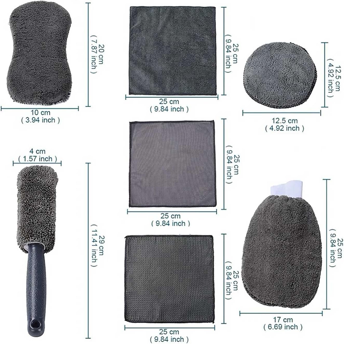 🧽 COZYVENT Car Wash Towel Kit 9 PCS Scratch Free Microfiber Wash Mitt Plush Car Cleaning Kit Microfiber Towels