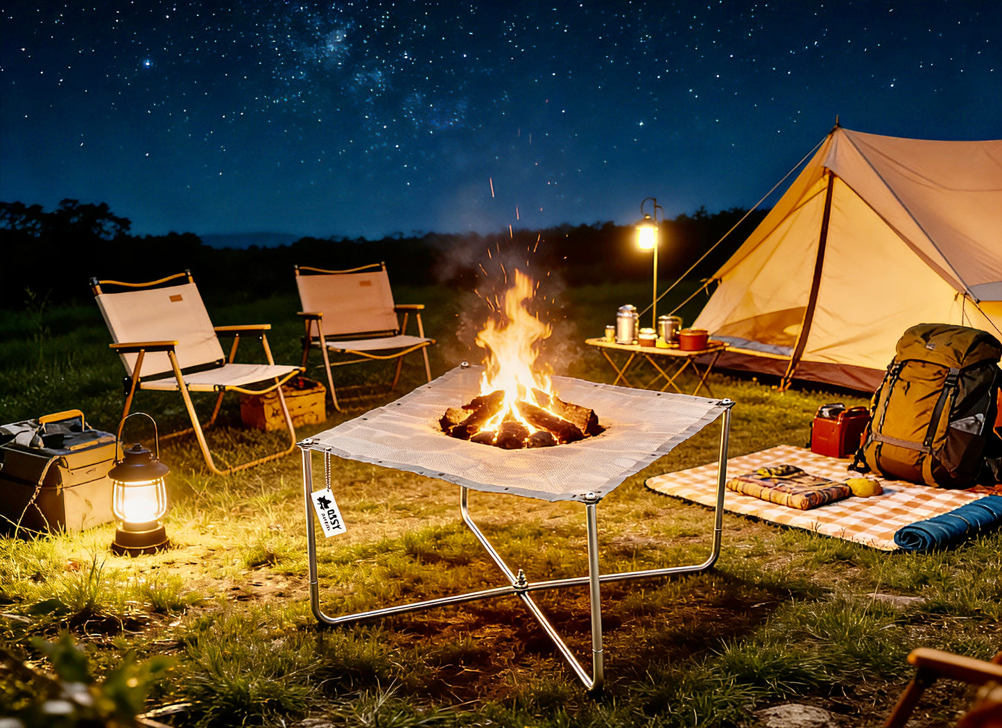 🔥 Logos (LOGOS) ROSY mesh fire pit foldable lightweight  aluminium and stainless steel 43* 43CM
