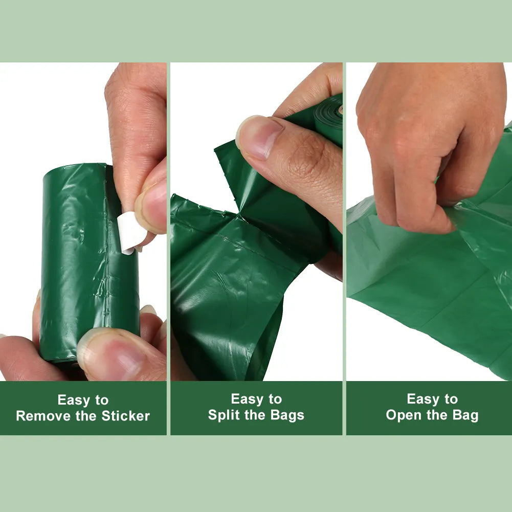 🐶 Dog Waste Bags, Extra Thick and Strong Waste Bags for Dogs, 100% Leak Proof Biodegradable Doggy Waste Bags, EPI Additive (10 Rolls/ 150 Bags)