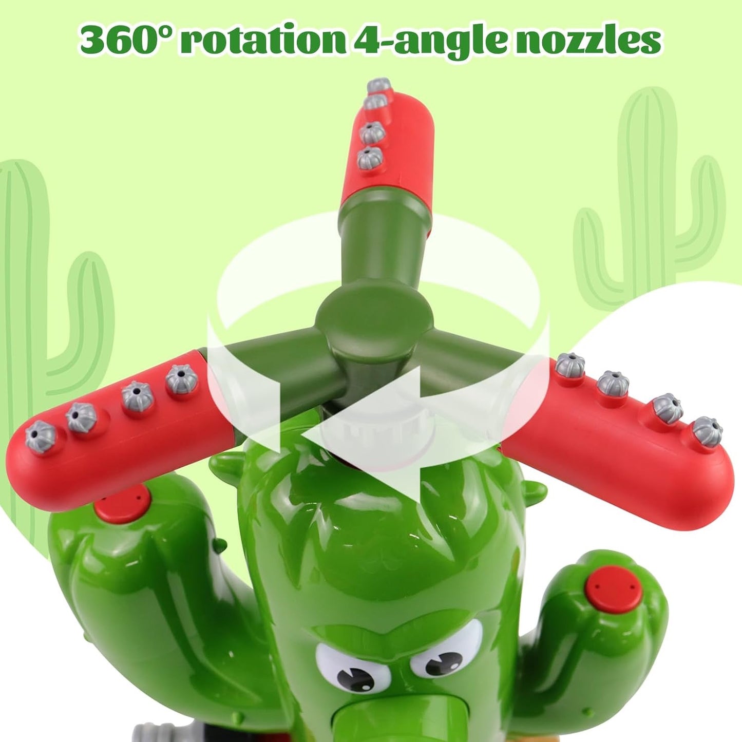 🌵 Cactus Water Spray Sprinkler for Kids, 360 Degree Backyard Rotation Cactus Kids Sprinkler Outdoor Splashing Fun Activity for Summer Easy to use Attaches to Garden Hose