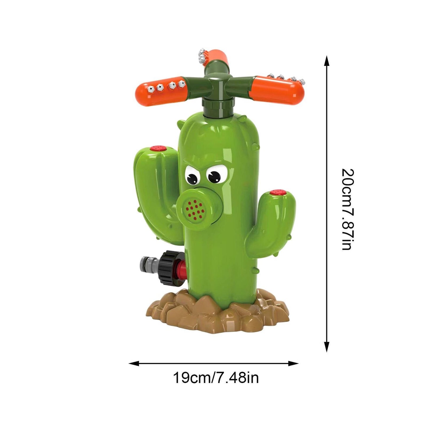 🌵 Cactus Water Spray Sprinkler for Kids, 360 Degree Backyard Rotation Cactus Kids Sprinkler Outdoor Splashing Fun Activity for Summer Easy to use Attaches to Garden Hose