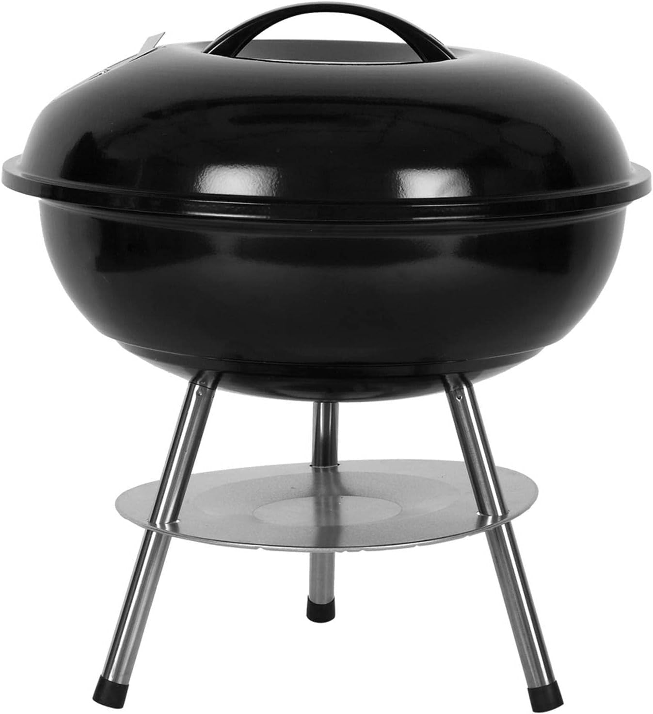 🔥 Lightweight Charcoal Grill | Apple-Shaped | with Red / Black Lid (Red lid) Easy to carry and durable  14-inch