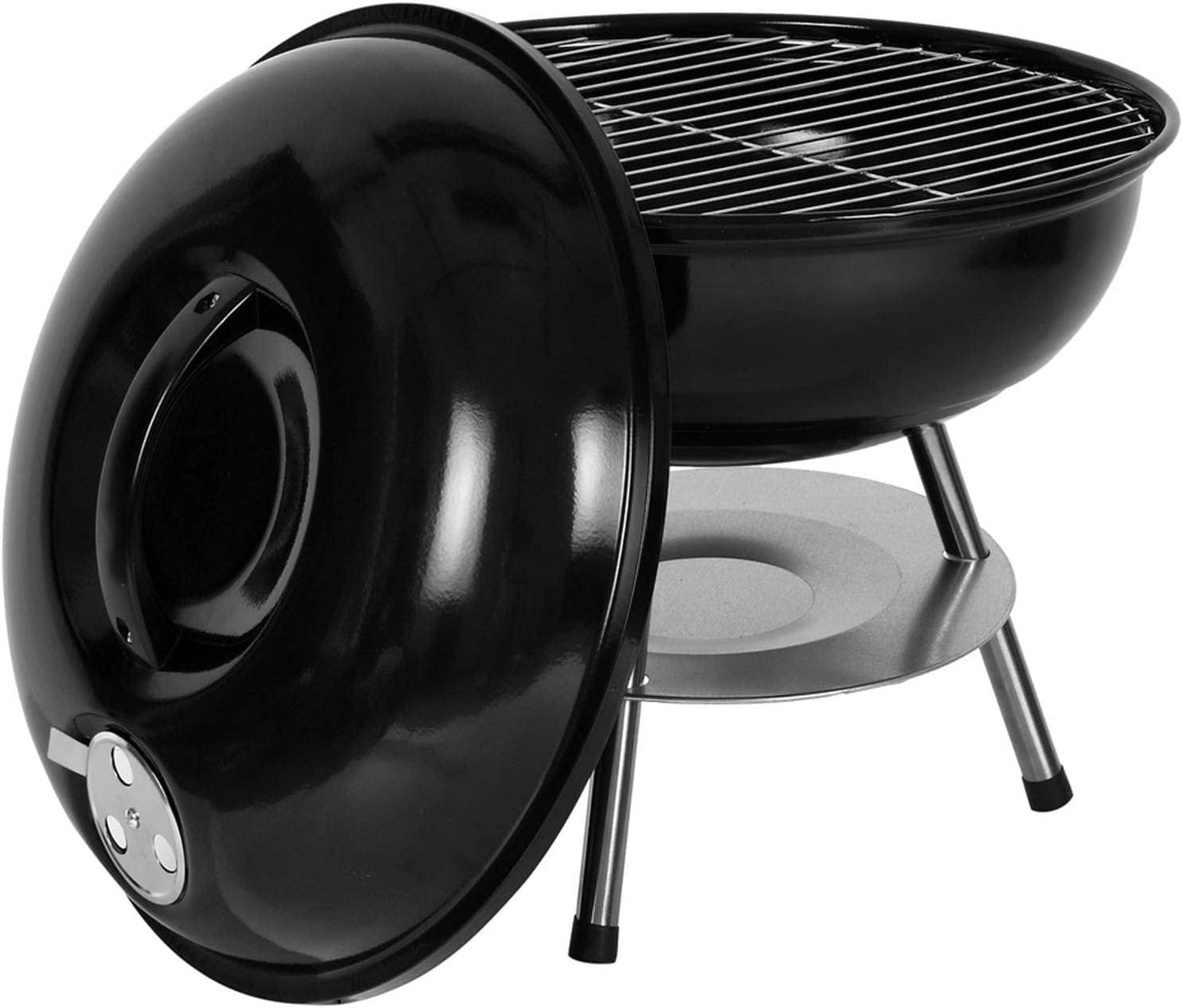 🔥 Lightweight Charcoal Grill | Apple-Shaped | with Red / Black Lid (Red lid) Easy to carry and durable  14-inch