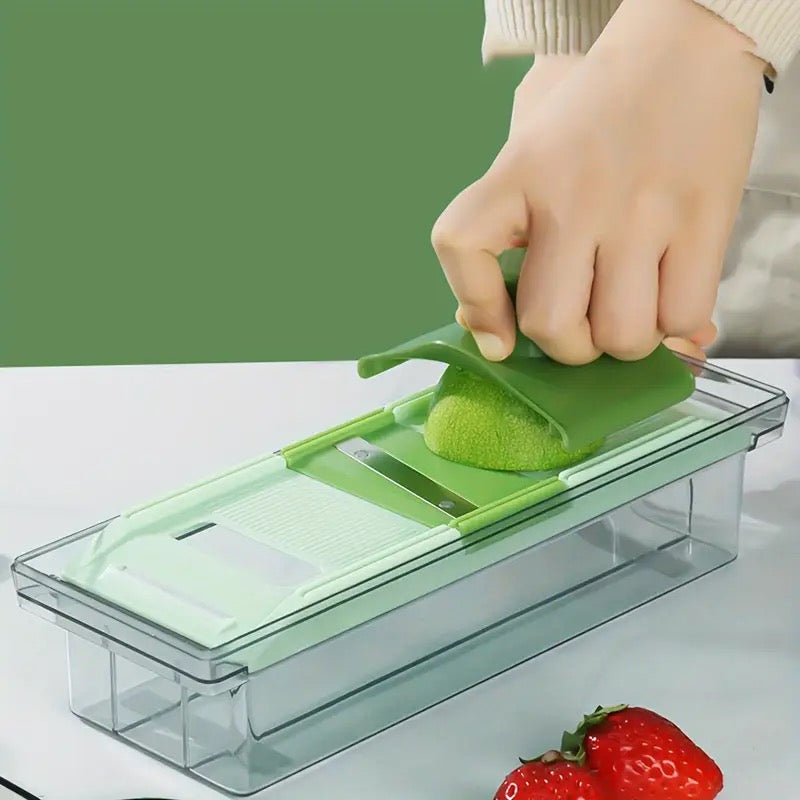 🔪 Vegetable Slicer, Multifunctional Fruit Slicer, Manual Food Grater, Vegetable Grater, Cutter With Container And Hand Guard, Potato Grater, Household Potato Shredders, Kitchen Stuff, Kitchen Gadgets 4in1