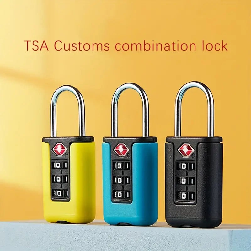 🔒 TSA Luggage Locks 3 Digit Combination Steel Padlocks - Approved Travel Lock for Suitcases & Baggage TSA Lock