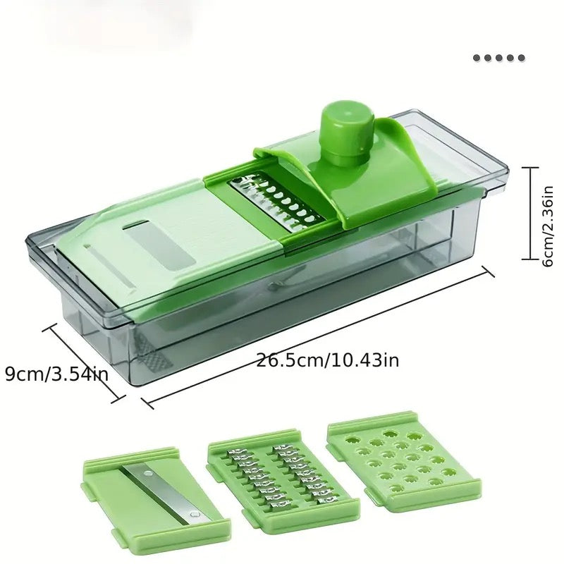 🔪 Vegetable Slicer, Multifunctional Fruit Slicer, Manual Food Grater, Vegetable Grater, Cutter With Container And Hand Guard, Potato Grater, Household Potato Shredders, Kitchen Stuff, Kitchen Gadgets 4in1