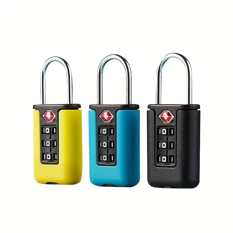 🔒 TSA Luggage Locks 3 Digit Combination Steel Padlocks - Approved Travel Lock for Suitcases & Baggage TSA Lock