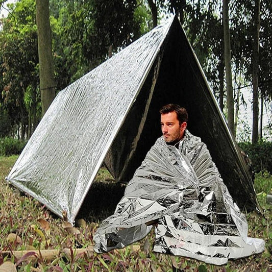 ⛺️ Thermal Emergency Blanket, Sleeping Bag Premium Survival Whistle Ultralight Cold Protection / Emergency sleeping bags - emergency foil blanket, emergency sleeping bag - 210 X 160 CM, 10 Packs