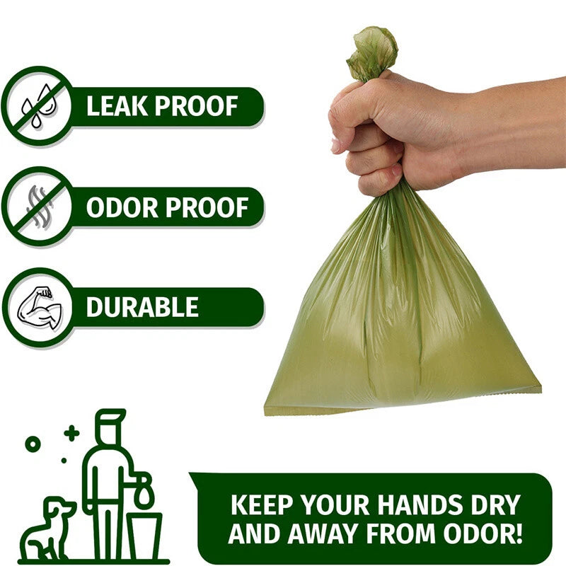 🐶 Dog Waste Bags, Extra Thick and Strong Waste Bags for Dogs, 100% Leak Proof Biodegradable Doggy Waste Bags, EPI Additive (10 Rolls/ 150 Bags)